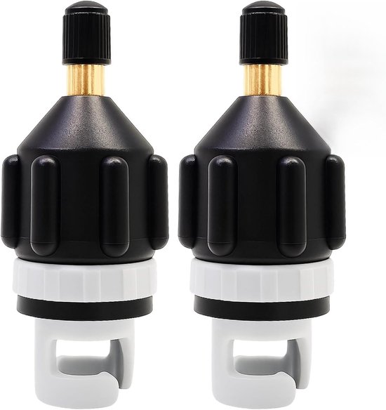 Ventieladapter Set - Opblaasadapter - Watersport Uitrusting - Universele Compatibiliteit - 2 Stuks - Zwart