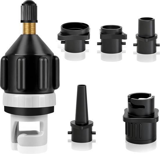 Ventieladapter Set - Pomp Converter - Watersport Accessoires - Universeel Geschikt - Compact Formaat - Zwart van Merkloos