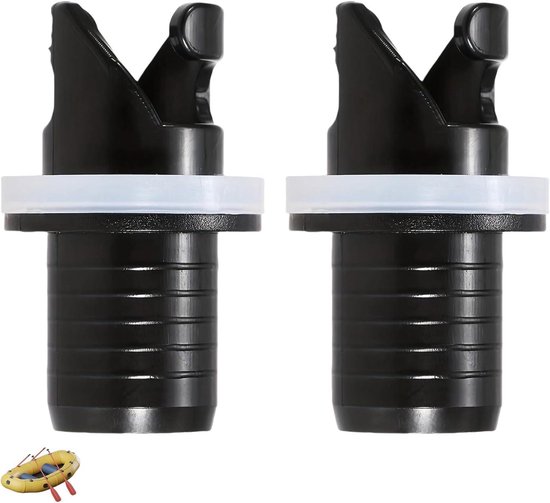 Ventieladapter Set - Sup Pomp Adapter - Watersport Accessoire - Robuuste Materiaal Kwaliteit - 2 stuks - Zwart van Merkloos