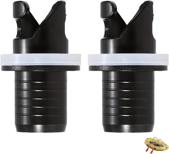 Ventieladapter Set - Sup Pomp Adapter - Watersport Accessoire - Robuuste Materiaal Kwaliteit - 2 stuks - Zwart