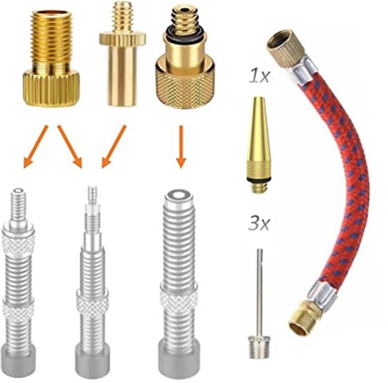 Ventieladapter Set voor Luchtmatrassen - 8 Stuks met Ventielverlenging en Ballonnaald van Benson