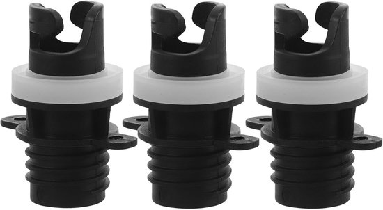 Ventieladapters Set - Opblaasboot Accessoires - Eenvoudig Oppompen - Brede Compatibiliteit - Compact Ontwerp - Zwart