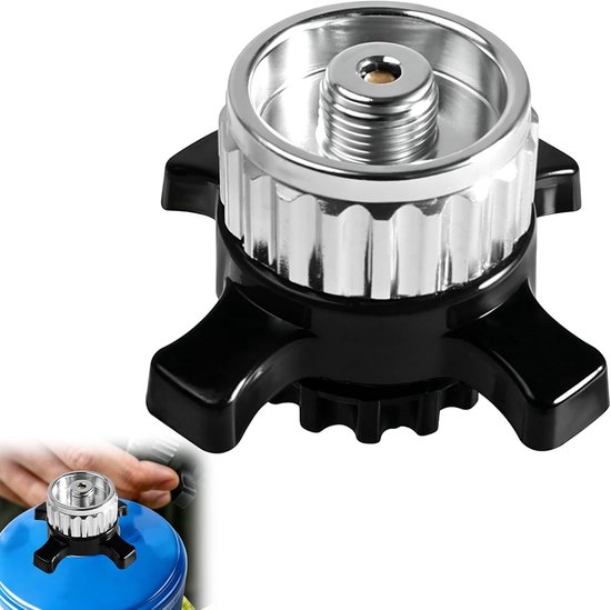 Ventielcartridge Adapter - Gasadapter Campingaz - Outdoor Koken - Brede Compatibiliteit - 8 x 5 x 2.5 cm - Zilver