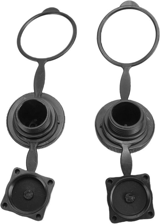 Ventieldopjes Luchtmatras - Ventielpluggen Set - Opblaasbare Boot Reparatie - Schroefdraad Veilige Afdichting - 2 Stuks - Zwart