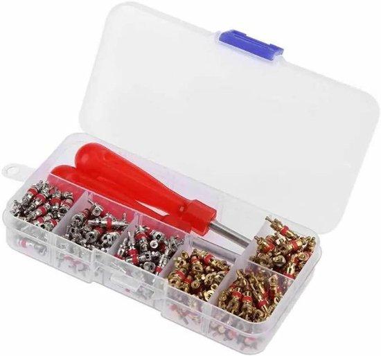 Ventielkern Set - Reparatieset Airco - Auto Airco Reparatie - 242 Delige Set - One Size - Multicolor