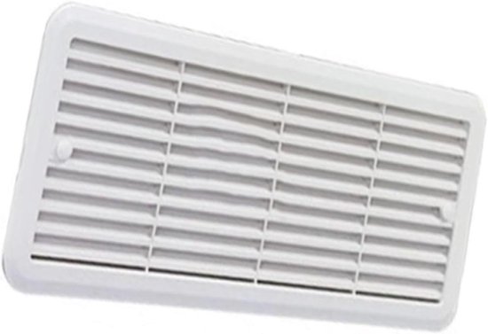 Ventilatierooster Koelkast - Rooster Caravan - Optimale Luchtstroom - Eenvoudige Installatie - 483 x 186 mm - Wit Zwart