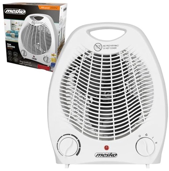 Ventilatorkachel met 2 standen - 1000W/2000W, Koude Luchttoevoer, Thermostaat, Oververhittingsbeveiliging voor Thuis, Badkamer, Camping en Kantoor