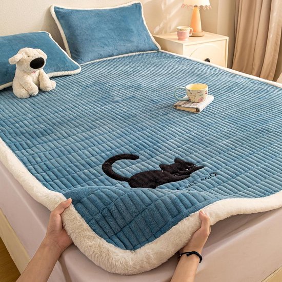 Verdikt Matras - Vloermat Slaapmat - Comfortabel Slapen - Dubbele Antislip - 180x200 cm - Blauw