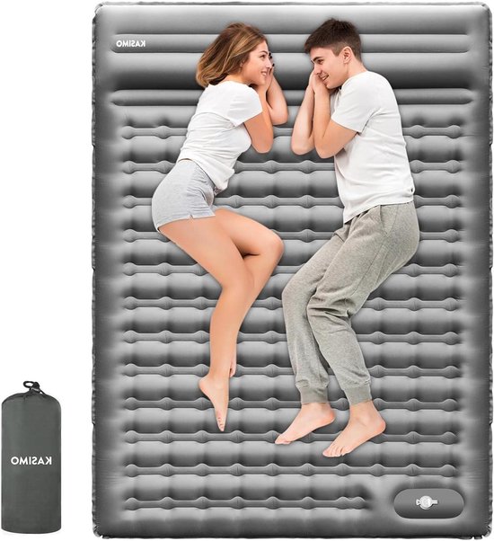 Verdikte isolatiemat 12 cm zelfopblazend voor 2 personen met kussen, voetpomp, waterdicht - compact en lichtgewicht voor outdoor activiteiten - 140 cm van Merkloos