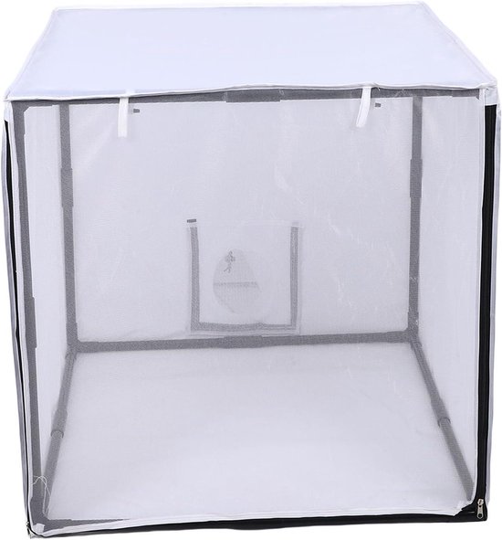 Verfcabine tent met filter - Gaasgordijn - Garage Studio - Draagbaar - Schildertent - Afneembaar 75x75x75cm van Merkloos