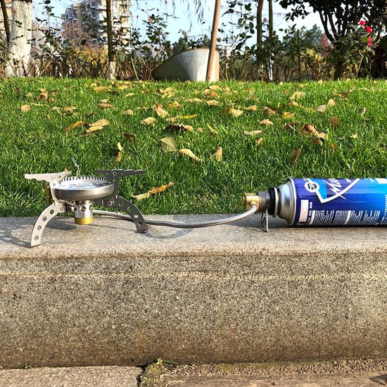 Vergrendelbare adapter, geschikt voor aansluitingen van gasflessen/butaangasflessen/gasflessen met mondstuk, voor aansluiting op gasflessen/klepkoppelingen met schroefdraad