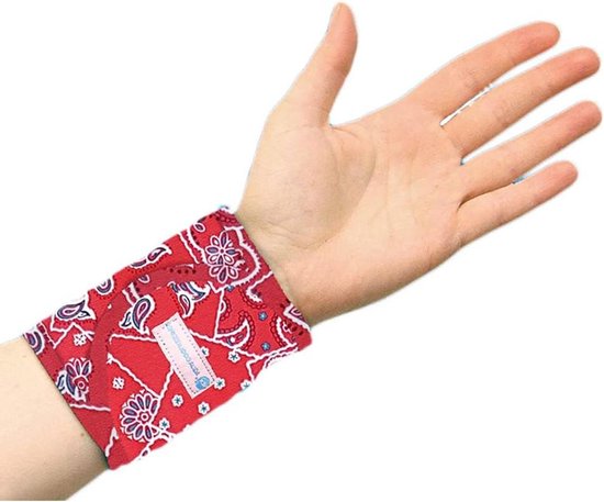 Verkoelende armband - Pols koeler - Lichaamstemperatuur reguleren - Verdampingskoeling werkt dagen - 16 x 10.6 cm - Rood
