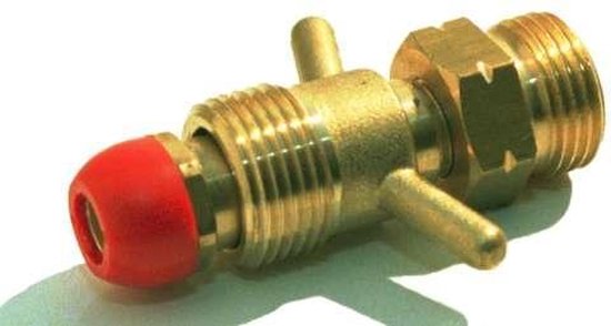 Verloop nippel Pol naar shell - Din - adapter voor gasfles met binnendraad naar aansluiting met linkse buitendraad. van VER