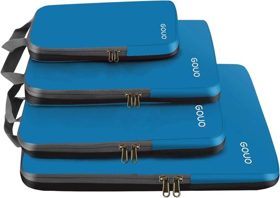 Verpakkingskubussen - Bagage organizers - Reis bagage organiseren - Comprimeerbaar ontwerp - 3/4/6 delig - Blauw