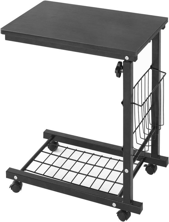 Verstelbare Bedtafel met Opbergruimte - Draagbaar Bureau voor Laptop en Lezen