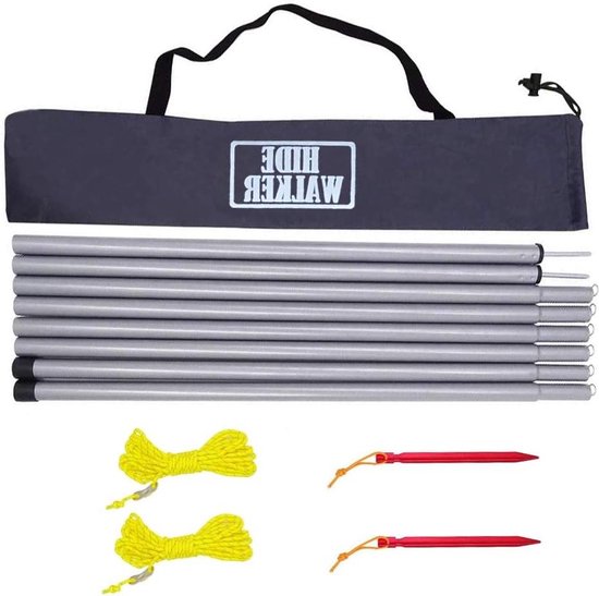 Verstelbare Dubbele Grootte Stalen Tent Tarp Polen - Accessoires voor Hoofdkamer, Luifel, Zonnescherm - Set van 2 Tent pegs van VER