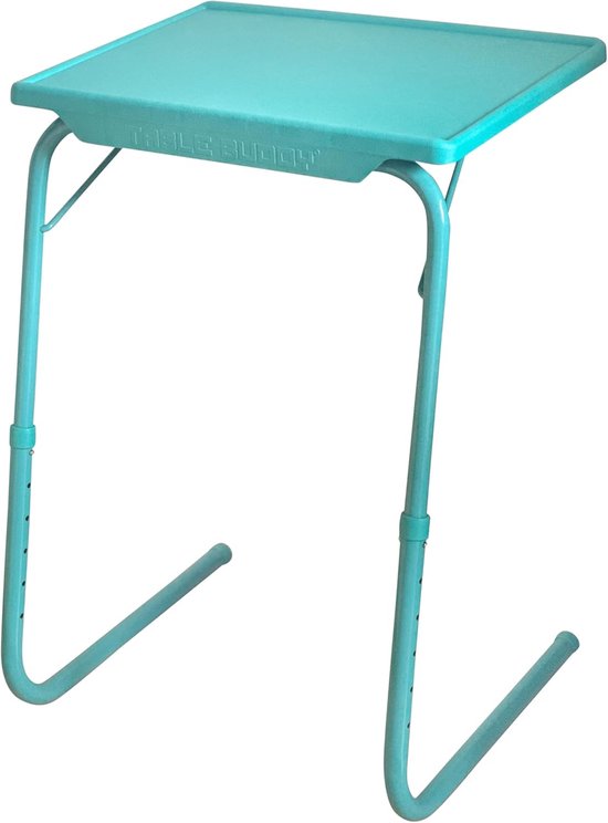 Verstelbare Opklapbare Bijzettafel - Laptoptafel & Eettafel voor Bed, Bank of Buiten (Aqua Blauw)