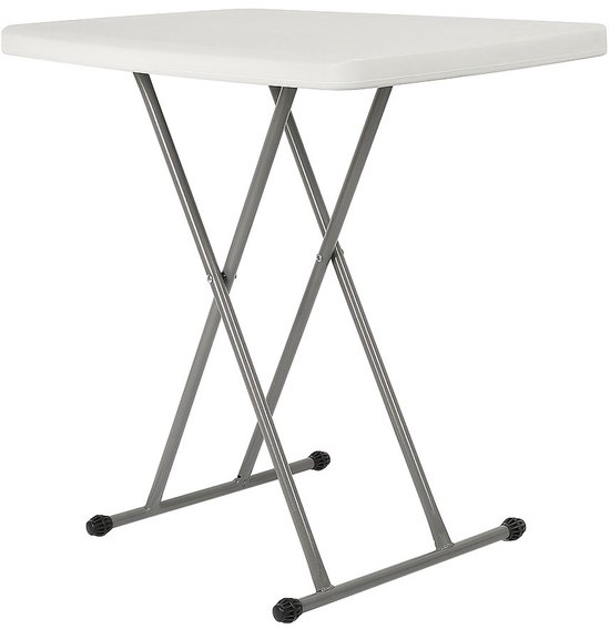 Verstelbare Opvouwbare Tafel – Lichtgewicht & Compact – Stevig Kunststof Blad – Voor Camping, Kleine Ruimtes & Binnen/Buiten