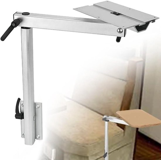 Verstelbare RV Tafelpoot - Camper Tafelpoot - Flexibel Tafel Gebruik - 360 Graden Draaibaar - 508 mm Hoogte - Zilver
