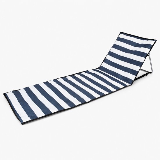 Verstelbare Strandmat - Opvouwbaar - 5 Standen - Blauw en Wit
