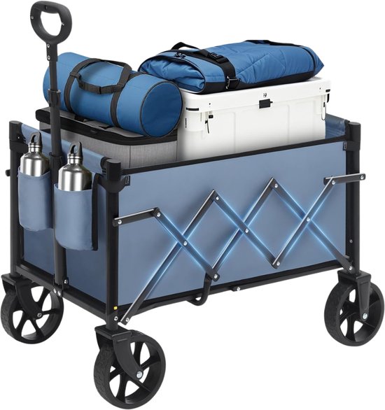Verte Bolderkar - Opvouwbare Handkar - Klein - 70 L - 80 Kg - Opvouwbare Handkar Met Rem - Opvouwbare Boodschappenkar - Kampeertrolley Met In Hoogte Verstelbare Handgreep - Lichtgewicht - Ruimtebesparend En Stabiel van verte