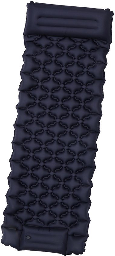 Vertrex Inflate-X1 Slaapmat met Ingebouwde Pomp - Luchtbed - 1 Persoons - Donkerblauw - Noodpakket van Merkloos