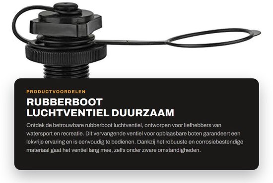 Vervangend Ventiel - Luchtklep - Boot Reparatie - Eenvoudige Installatie - 22.9 Mm Buitendiameter - Zwart