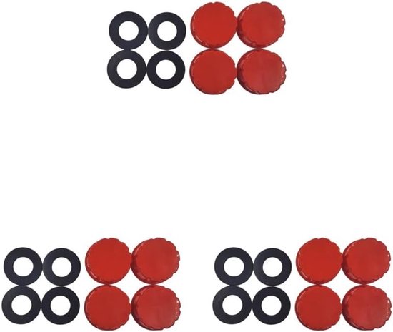 Vervangende Gasblik Doppen - Basisdoppen Set - Veilig Gas Gebruik - Stevig Duurzaam Materiaal - Diameter 4.4 cm - Rood