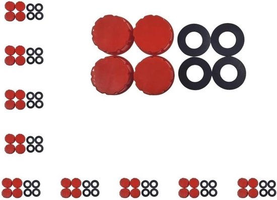 Vervangende Gasblikjes Doppen - Basis Deksels - Buiten Koken - Stevig Duurzaam Materiaal - 10 Sets - Rood