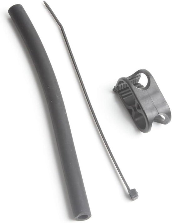 Vervangende Slang en Klem Set - Kite Ventiel Connector - Kitesurfen Reparatie - Nylon Materiaal - 20 cm Slanglengte - Zwart