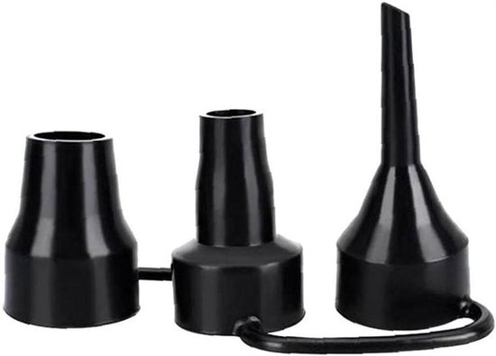 Vervanging Nozzles - Luchtbed Pomp - Opblaasbare Items - 3 Afneembare Sproeiers - 11 x 82 cm - Zwart