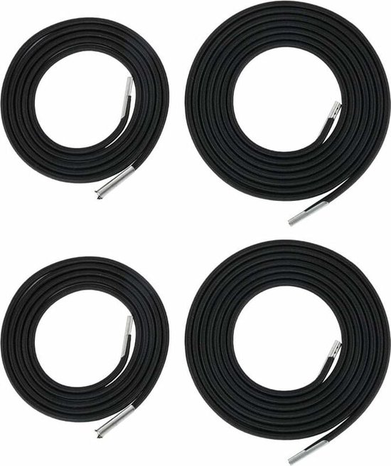 Vervangings Elastiek - 4 stuks - 2,2 m en 1,4 m - Elastisch vervangend touw - Reparatie Elastiek - Elastisch Koord - Elastiek - zwart - voor ligstoel Relaxstoel van Vervan