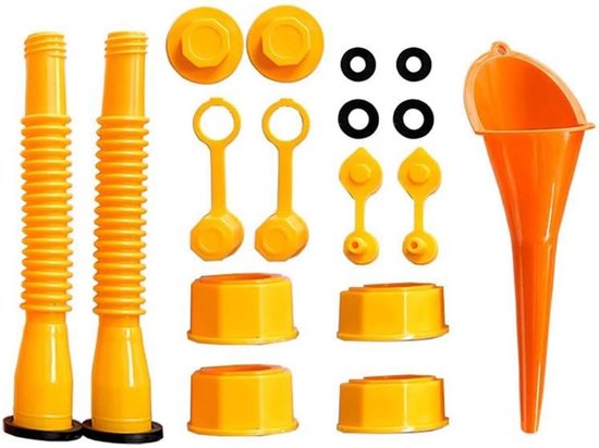Vervangingspijp voor Gasblikken - Mondstuk Set - Brandstof Overbrengen - Morspreventie Ontwerp - 1 tot 10 Gallon - Geel