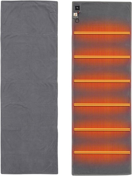 Verwarmde Slaapzak - Warmte Decken - Buiten Kamperen - Zes Zone Verwarming - 198x62 cm - Grijs