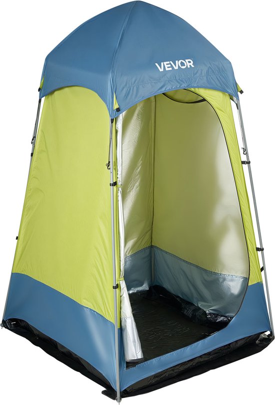 VEVOR 1-Kamer Douchetent, Toilettent (1397x1397x2184 mm) Omkleedtent Incl, Haringen, Touwen, Draagtas En Stalen Stok, Gemaakt van 200d Oxford-Stof Voor Kamperen, Strand, Vissen, Groen