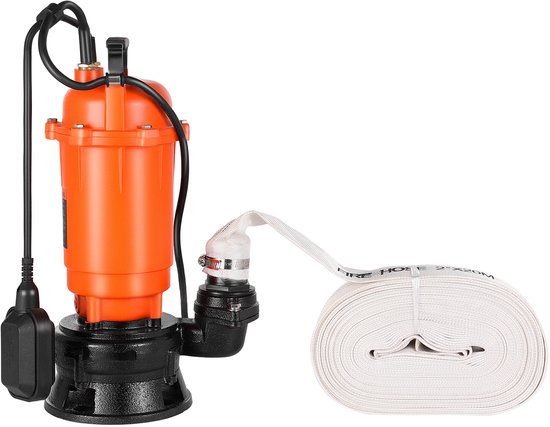 VEVOR 1500w Dompelpomp, 22800 L/U, Gietijzeren Vuilwaterpomp met Automatische Vlotterschakelaar, 18 M Opvoerhoogte, voor Het Wegpompen van Vuil Water, voor Zwembaden, Vijvers En Overstroomde Gebieden van Merkloos