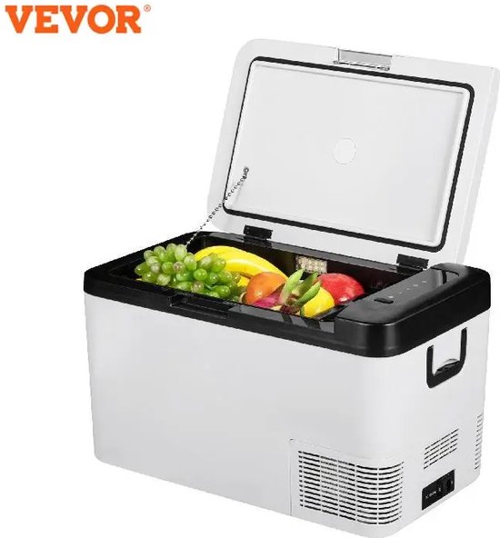 Vevor 25L Auto Koelkast Mini Koelkast Vriezer Draagbare Compressor Koeler 12/24V Dc 110-240V Ijs Doos Rijden Camping Picknick Avontuur Reizen