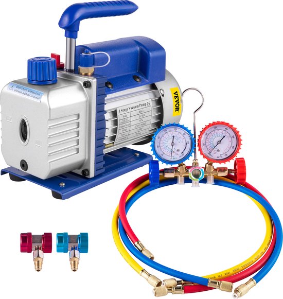 VEVOR 3CFM 1/4 HP vacuümpomp, Koeling 84 L/min AC conditionering COMBO AC HOT van Vevor