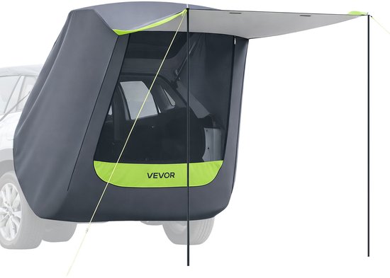 VEVOR Achterklep Autotent (1,5 X 1,5 M Hoofdtent), Waterdicht (Pu2000 mm) Kampeertent met Zonnescherm & Draagtas, Achterkleptent voor Suv voor Kamperen, Wandelen En Buitenactiviteiten, Draagbaar van Vevor