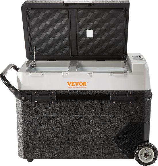 VEVOR Auto Koelkast Camping Koelkast 53 L Koelbox Koelkast Boot 12/24 V Verrijdbare Elektrische Vriezer 2 In 1 Dubbele Zone Autokoelkastcompressor van Merkloos