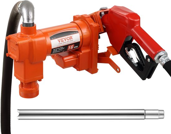 VEVOR Brandstoftransportpomp Benzinepomp 60,5l/Min 12v met Slang En Sproeier van Merkloos