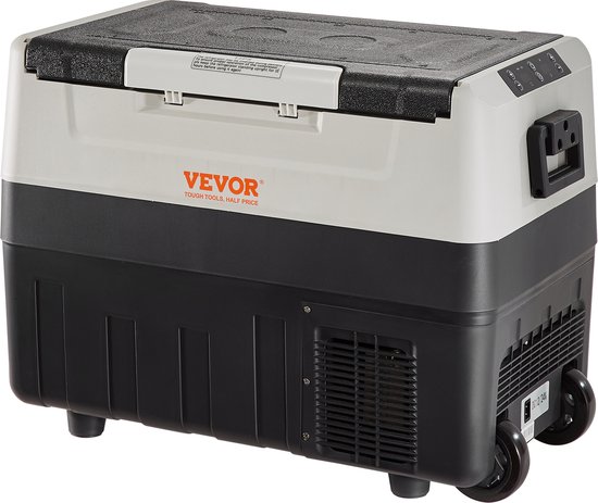 VEVOR Campingkoelkast 35 L Koelbox, 12/24 V Verrijdbare Elektrische Vriezer 2 In 1 Dubbele Zone, Autokoelkastcompressor Om Warm Te Blijven En Te Koelen 60 W Draagbare Handgreep Boot, Vrachtwagen, Mobiel Grijs