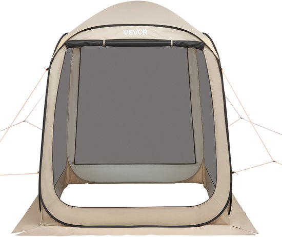 VEVOR Campingtent, 182,88 x 182,88 x 219,4 cm, feesttent voor 4-6 personen, pop-up tent met draagtas, gaaswanden en haringen, voor tuin, terras en buitenactiviteiten, beige van Merkloos