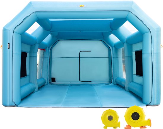 VEVOR Draagbare Opblaasbare Spuitcabine, 8,5 x 4,6 x 3 M Opblaasbare Spuitcabine, Autolaktent met Luchtfiltersysteem en 2 Blazers, Spuitcabinetent, Autolakwerkstation, Parkeergarage van Merkloos