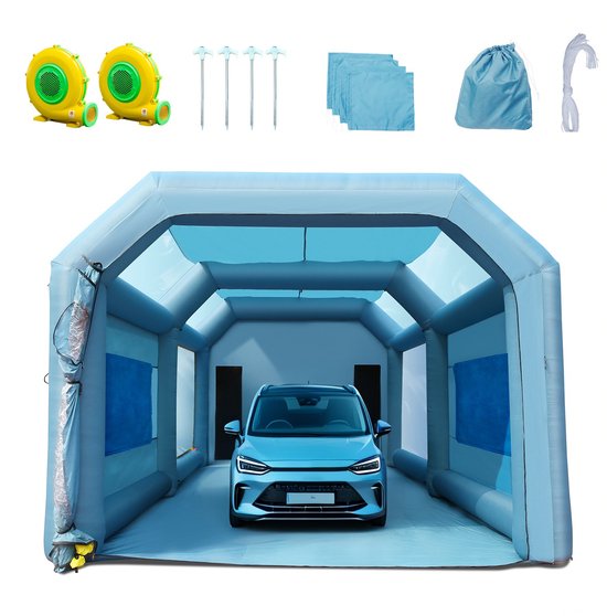 VEVOR Draagbare Opblaasbare Spuitcabine Verfcabine 480 750W 5,8x3,1x2,3M Anti-Spray Verfcabine voor Doe-Het-Zelfprojecten Hobby Verfmachine van Merkloos