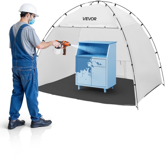 VEVOR Draagbare Spuitcabine-tent (233x172x190 cm Werkoppervlak) Spuitcabine-tent voor Spuitverven, Waterdichte Spuitcabine met Geïntegreerde Vloer en Oproldeur voor Kasten, Stoelen en Tafels van Vevor