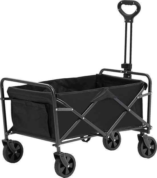 VEVOR Handkar, Strandwagen met 5" Terreinwielen, Zware Vouwwagen met Laadvermogen van 100 Kg (220 Lb) en Bekerhouders, Sportwagen Voor Kamperen, Winkelen van Vevor