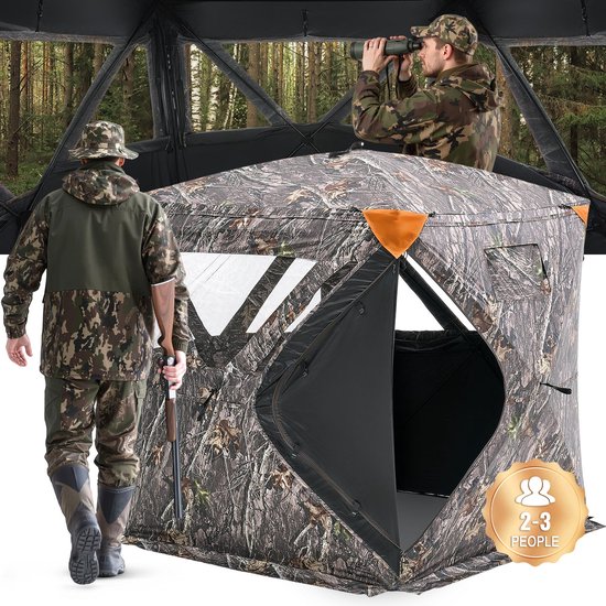 VEVOR Jachtgordijn Jachtschuilplaats 270° Transparant Vloergordijn 148x148x170CM