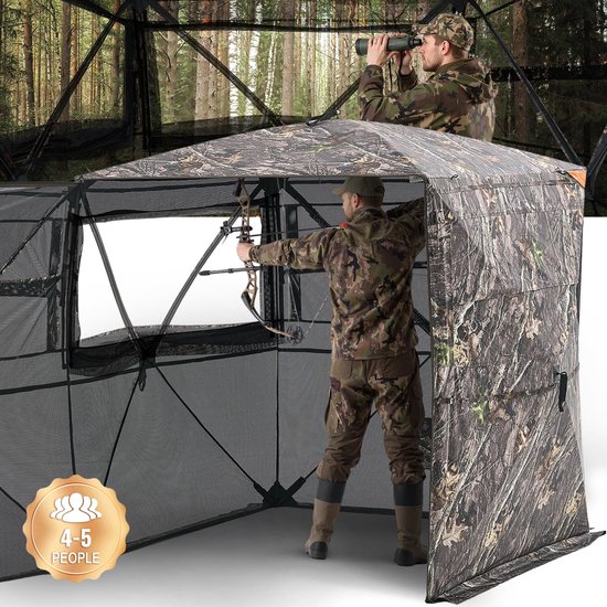 VEVOR Jachttent Jachthut voor 4-5 Personen met Draagtas Camouflage Tent Hert