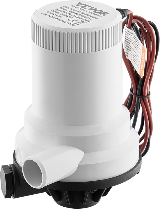 VEVOR Livewell-Pomp 1600 Gph 2 Inlaten Zoetwater Zoutwater Bootbeluchtingspomp van Merkloos